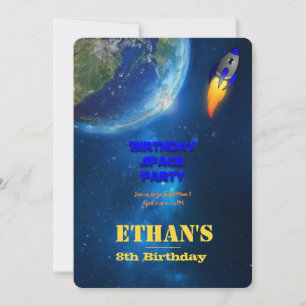 Birthday in space invitation