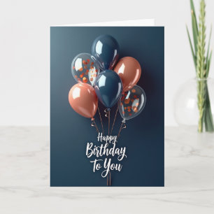 Birthday Indigo Balloons Card