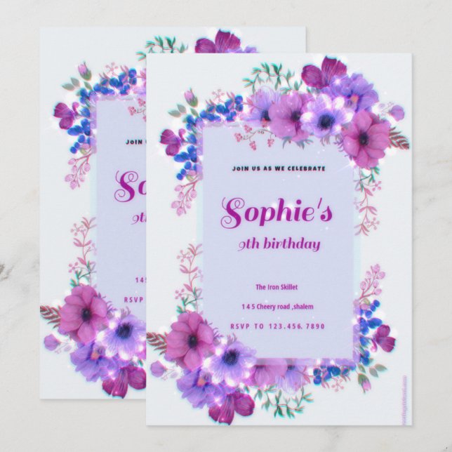 birthday invitation (Front/Back)