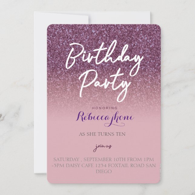 Birthday invitation (Front)