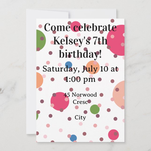 Birthday Invitation (Front)