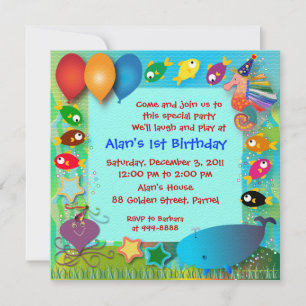Birthday Invitation: 002C In the Sea Invitation