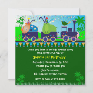 Birthday Invitation: 019B A cute Train Invitation