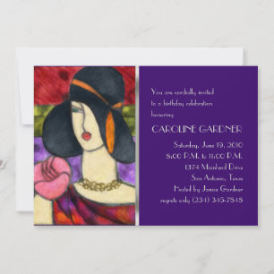 Birthday Invitation Art Deco Woman