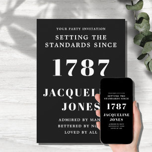 Birthday Invitation Black And White