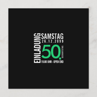 Birthday Invitation (Black or custom colors)