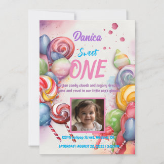 Birthday Invitation Candy Land Sweet Theme