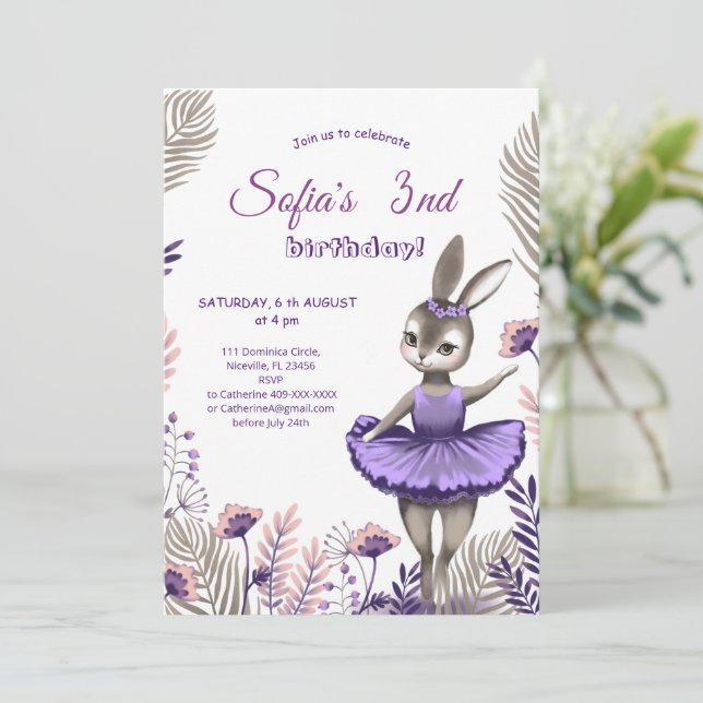 Birthday invitation card. (Standing Front)