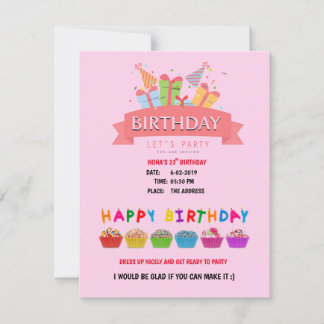 Birthday invitation card
