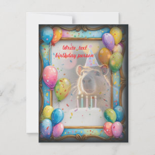 Birthday invitation card Capybara