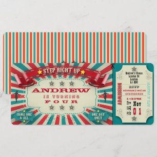 Birthday Invitation Circus Ticket - personalise