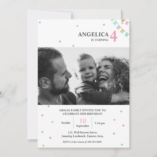 Birthday Invitation | Custom Year Number (Front)