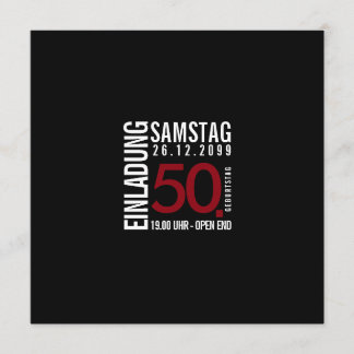 Birthday Invitation (Dark Red or Color of Choice)