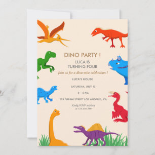Birthday Invitation Dinosaur Invitation