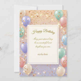 Birthday Invitation Elegant Card | Happy Birthday