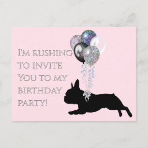 Birthday invitation for a frenchie lover postcard