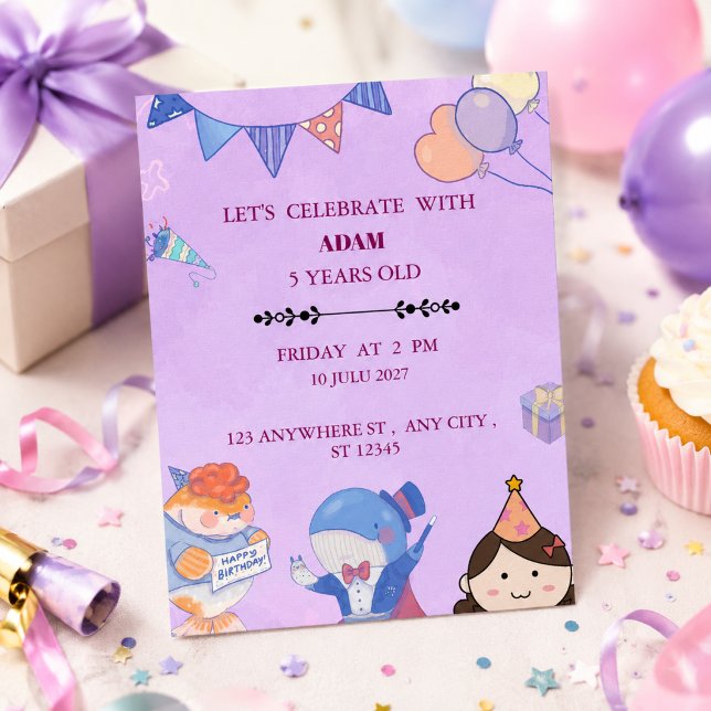Birthday Invitation Fun Colourful Celebration Part (Creator Uploaded)