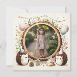 Birthday Invitation Hedgehog Frame for Photo