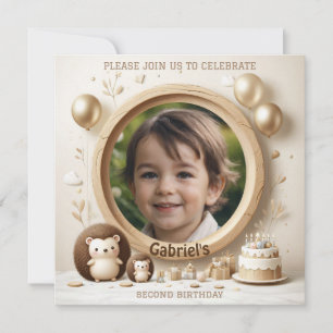 Birthday Invitation Hedgehog Frame for Photo