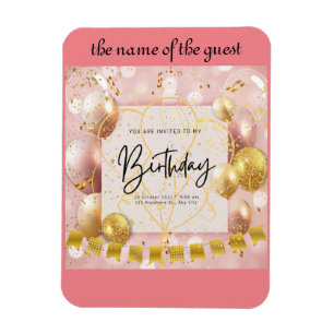 birthday invitation magnet