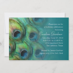 Birthday Invitation Peacock Fantasy Set 1114