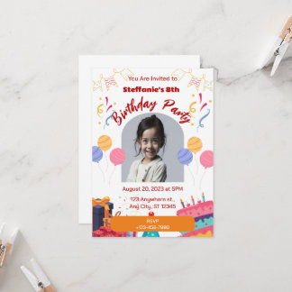 Birthday Invitation Personalise Card