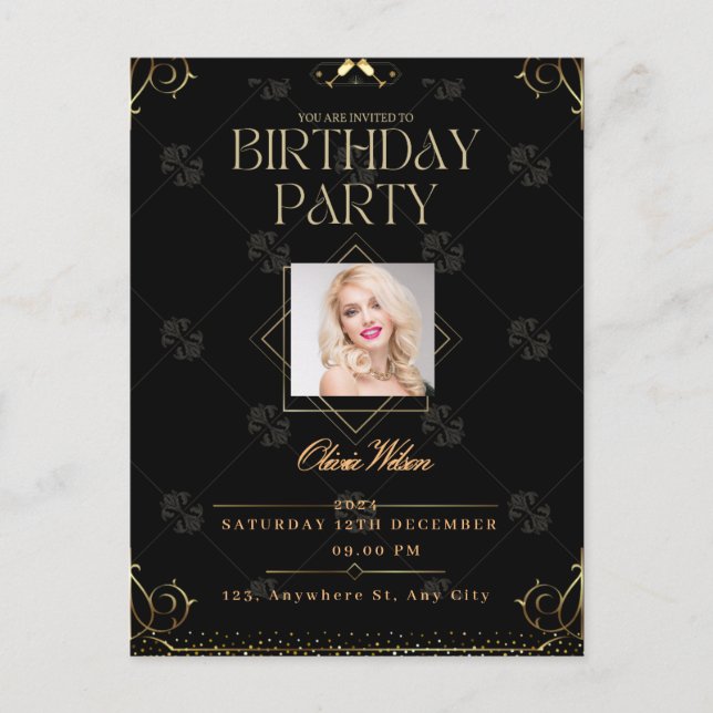 Birthday Invitation Postcard (Front)