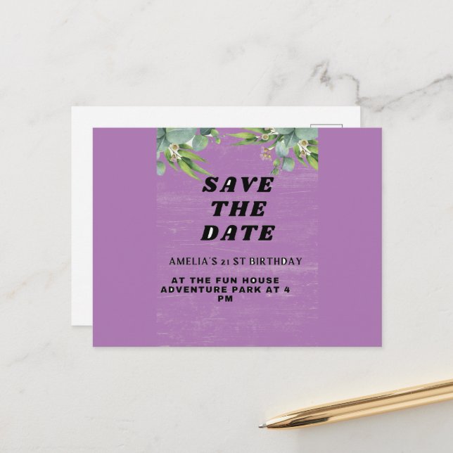 Birthday Invitation Postcard (Front/Back In Situ)