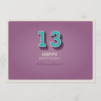 Birthday Invitation - Purple Vintage Design