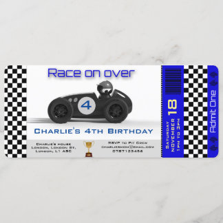 Birthday Invitation Racing Car Theme personalized