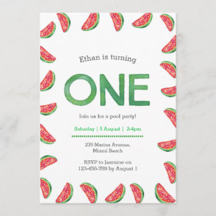 Birthday Invitation tropical watermelon