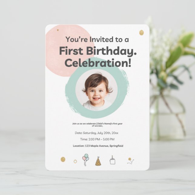 Birthday Invitations (Standing Front)