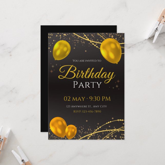 Birthday Invitations (Front/Back In Situ)