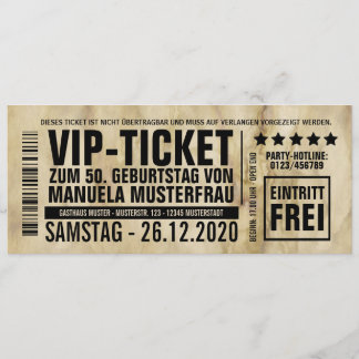 Birthday invitations ("VIP")