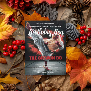 Birthday Invite Chicken Kicking Punching Bag Postcard