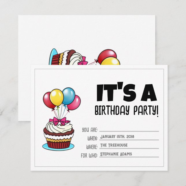 Birthday Invite | Custom Customizable Invitation  (Front/Back)