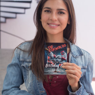 Birthday Invite Dynamic Kick: The Martial Artist Postcard