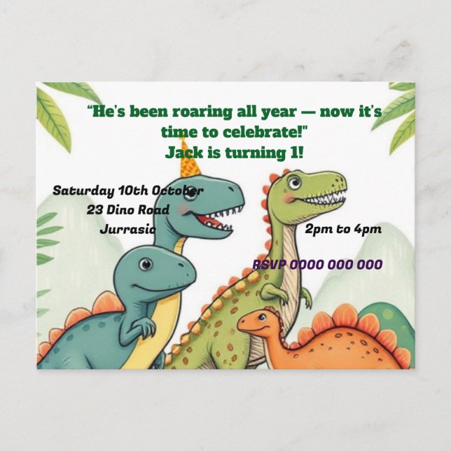 Birthday Invite  Postcard (Front)