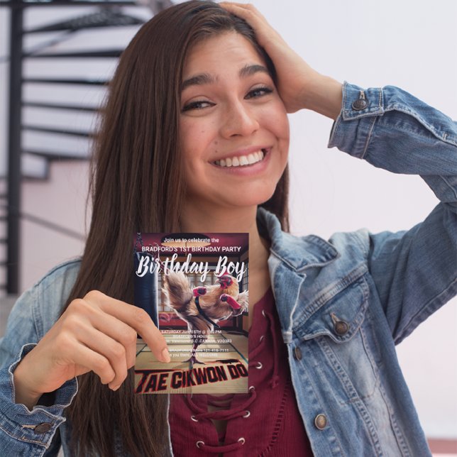 Birthday Invite Quirky Chicken Dances Postcard (Creator Uploaded)