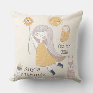 Birthday "It's A Girl! Personalised Name Pillow