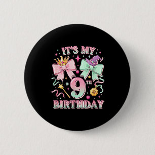 Birthday It's My 9th Birthday Cute Magical Princes 6 Cm Round Badge