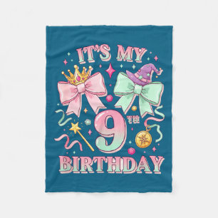 Birthday It's My 9th Birthday Cute Magical Princes Fleece Blanket