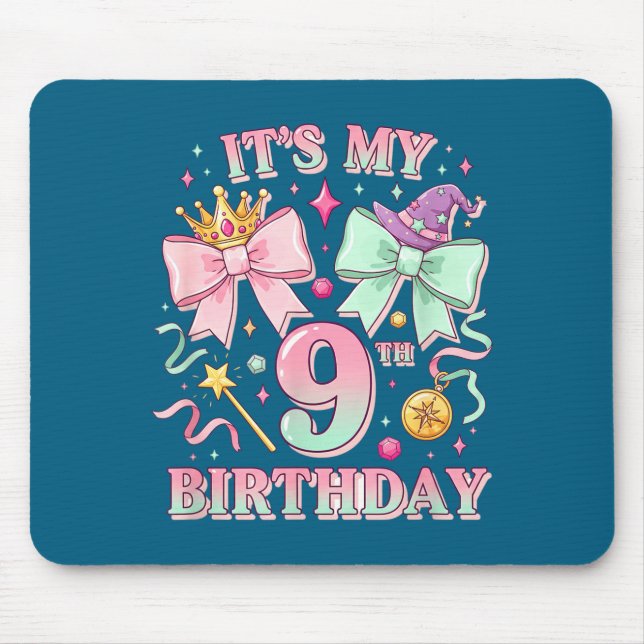 Birthday It's My 9th Birthday Cute Magical Princes Mouse Pad (Front)