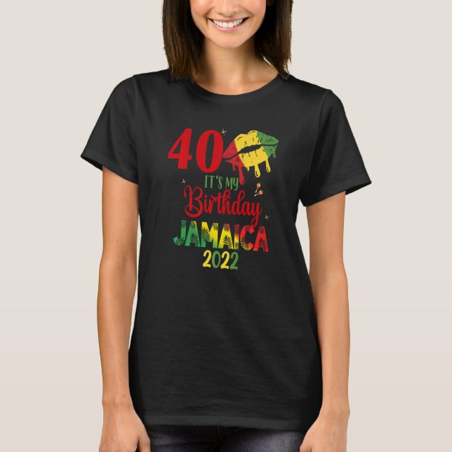 Birthday Jamaica Girl 30th 50th Party Outfit Match T-Shirt (Front)