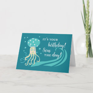 Birthday Jellyfish in Sea Card
