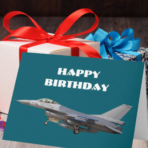 Birthday Jet Fighter Aeroplane Pilot Military Cust Card