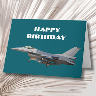 Birthday Jet Fighter Aeroplane Pilot Military Cust Card