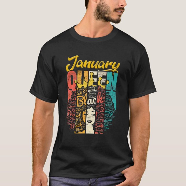 Birthday Junenth Queen Born In January Girls Women T-Shirt (Front)