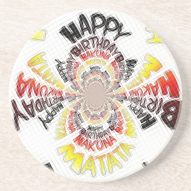Birthday Kaleidoscope Art Print Coaster (Front)