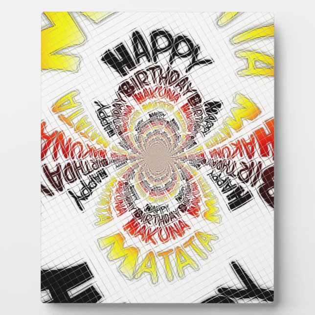 Birthday Kaleidoscope Art Print Plaque (Front)